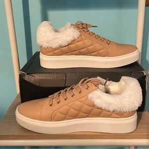 Shu Shop Pola Nude Fur Lined Sneakers 7.5